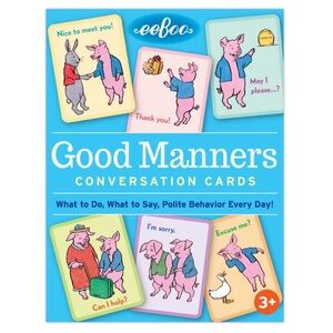 eeBoo Good Manners Conversation Flash Cards NWT Etiquette Game Polite Behavior